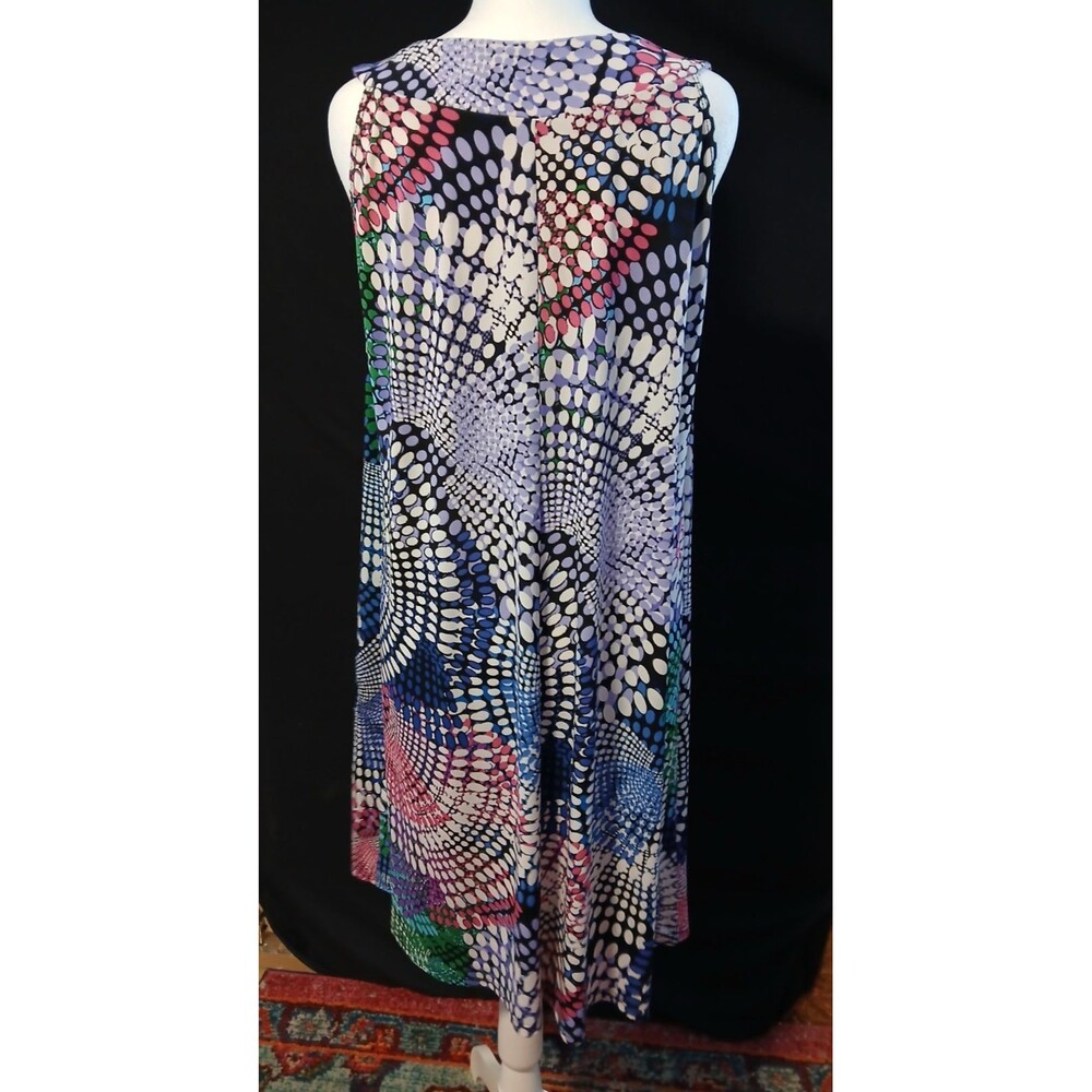 Tiana B. Multi Color Graphic Sleeveless Midi Dress 14 W - Picture 2 of 8